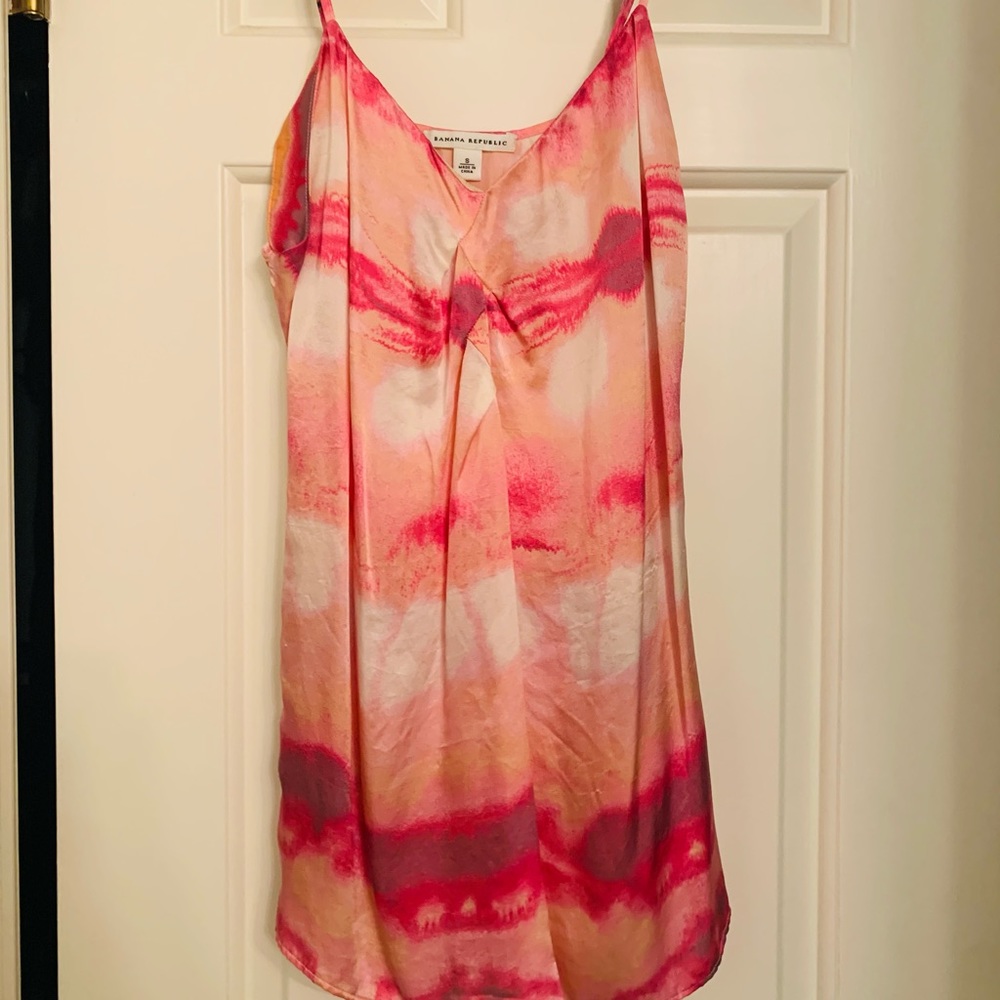 Banana Republic Tie dye pink/orange silk camisole